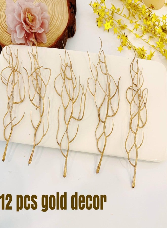 TeaSu 36pcs Gold Vase Filler Decor and Gold Star Garland for Christmas and Party Centerpieces Table Decorations, Floating Stem Flowers for Floating Candle Centerpieces - Image 3